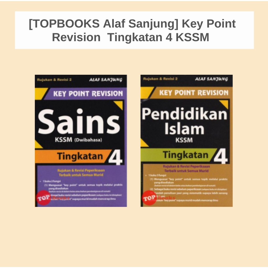 [TOPBOOKS Alaf Sanjung] Key Point Revision KSSM | Shopee Malaysia