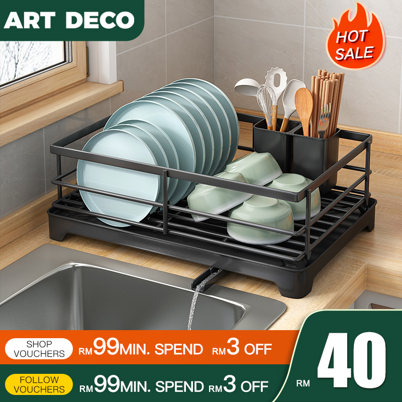 Kitchen Dish Drainer Rack Rak Pinggan Kitchen Storage Rack With Tray ...