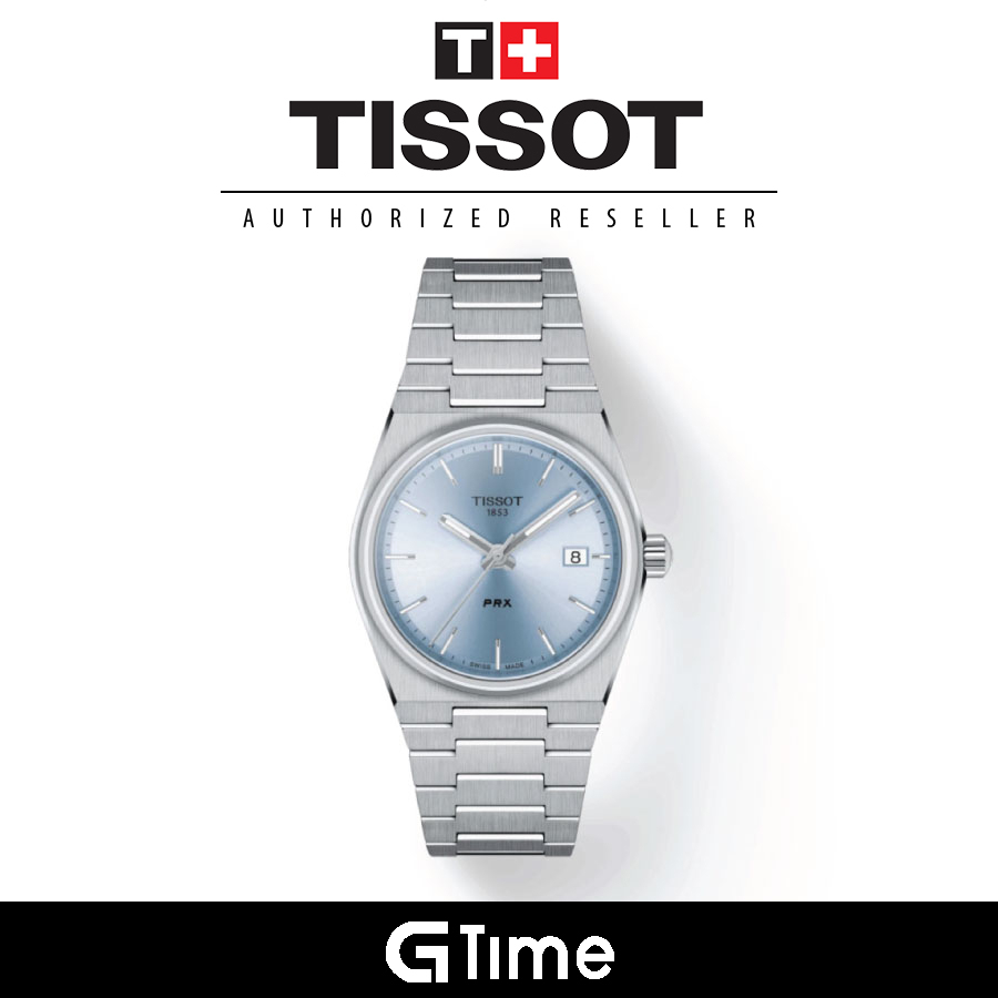 Official Warranty Tissot T137.210.11.351.00 Women s PRX 35mm Blue Dial Stainless Steel Strap Watch T1372101135100