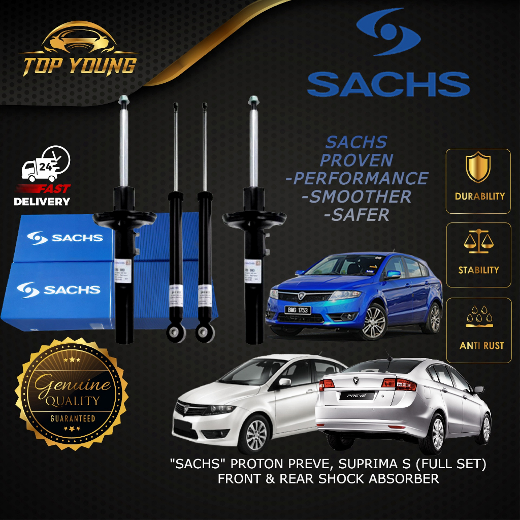 SACHS PROTON PREVE , SUPRIMA S SHOCK ABSORBER (FULL SET) FRONT OR REAR ...