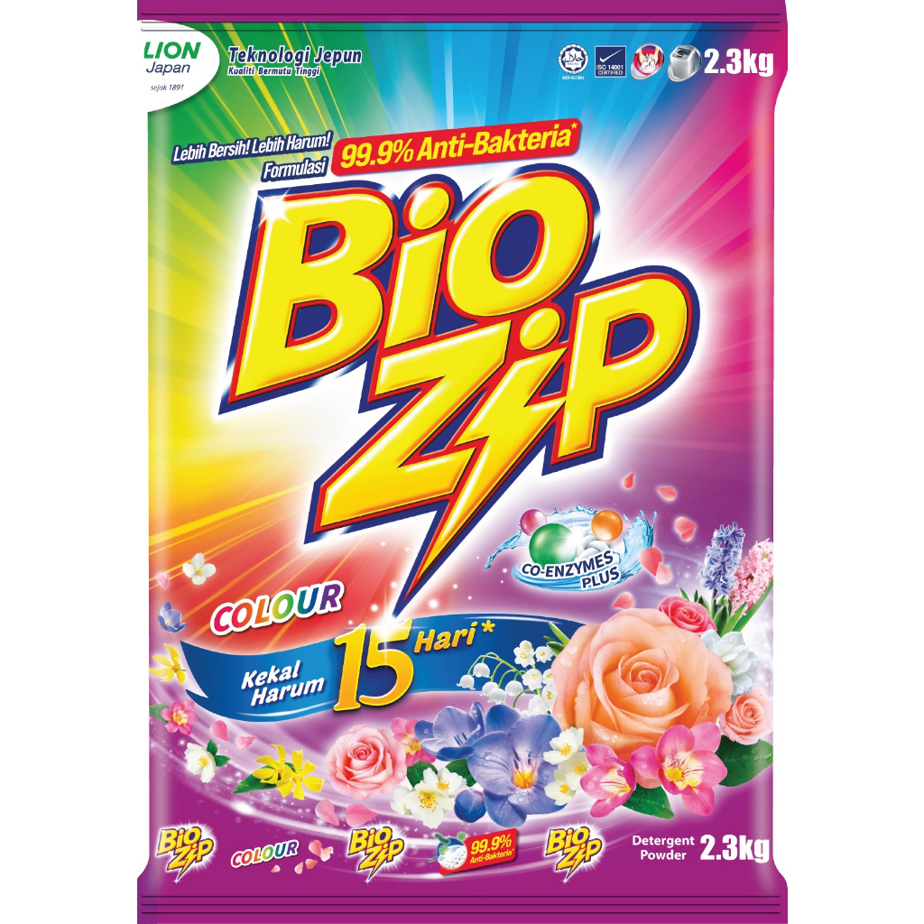 BIO ZIP Powder Laundry Detergent Colour (2.3kg) Shopee Malaysia