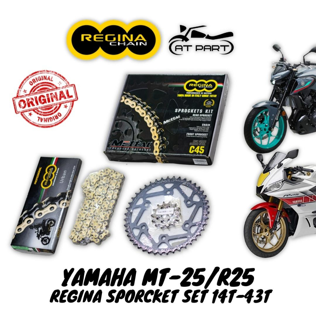 YAMAHA R25 MT25 R3 MT03 REGINA SPROCKET CHAIN SET | Shopee Malaysia