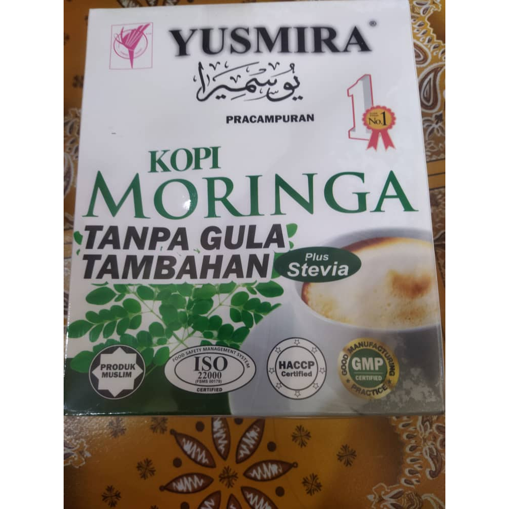 yusmira kopi moringa plus stevia tanpa gula tambahan | Shopee Malaysia