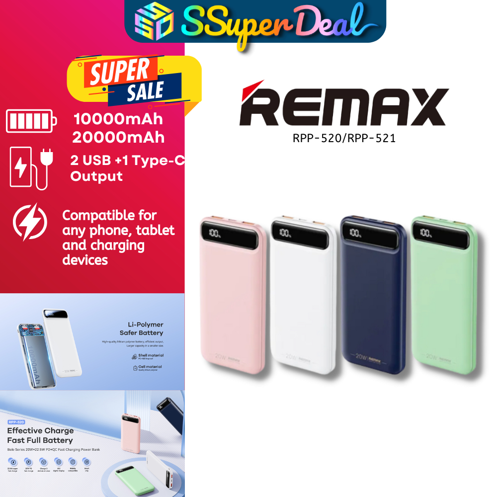 Remax Bole Series RPP-520/RPP-521 20W+22.5W PD+QC Fast Charging Power ...
