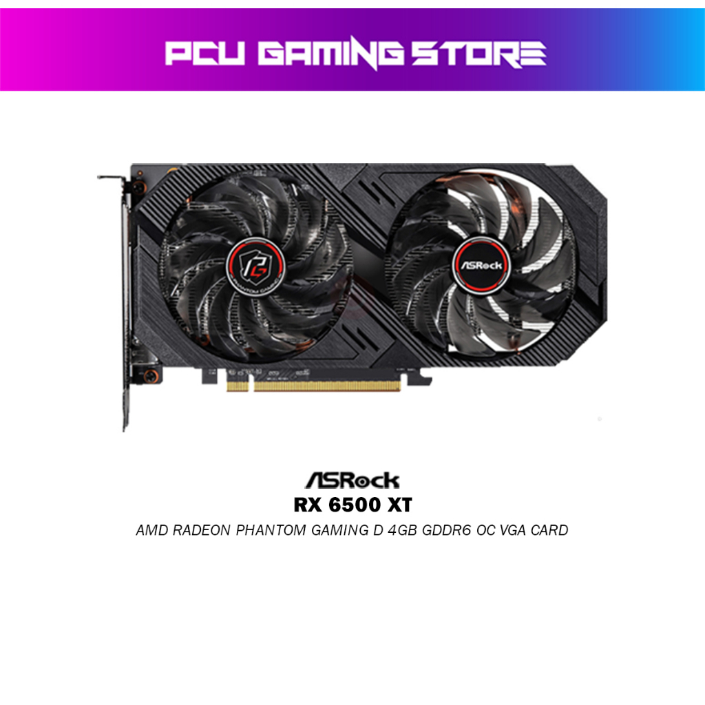 ASRock AMD Radeon RX 6500 XT Phantom Gaming D 4GB GDDR6 OC VGA