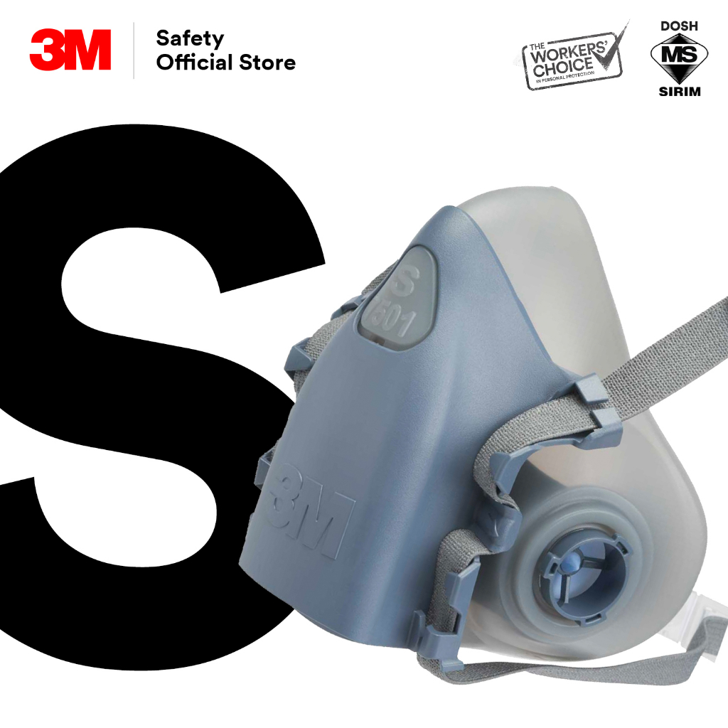 3M™ 7500 Series Premium Reusable Respirator/ 7501 (S), 7502 (M), 7503 ...