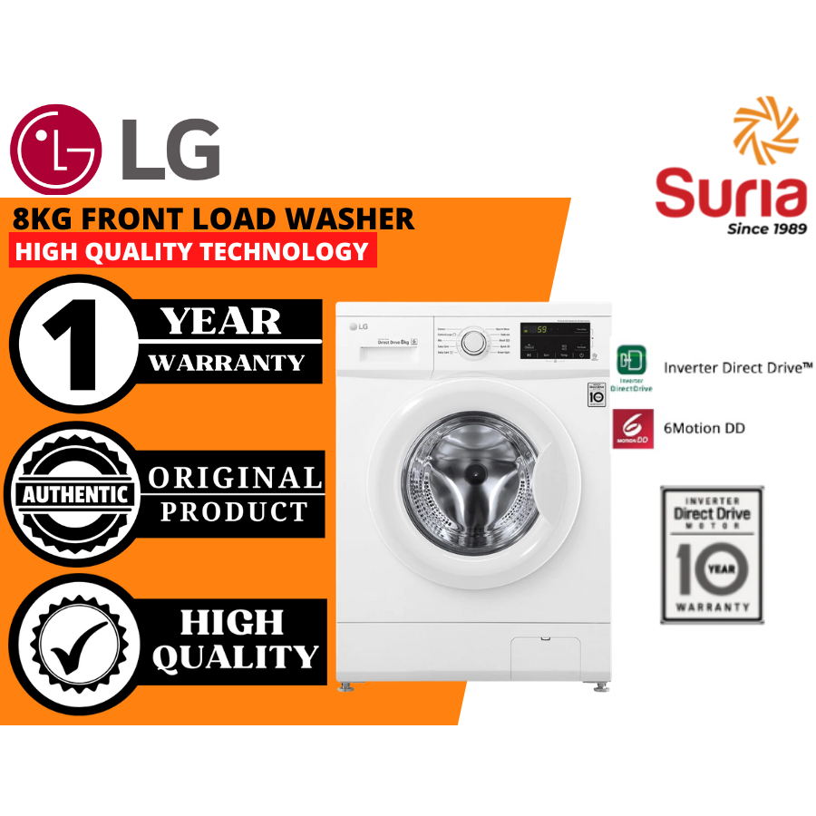 (Free Delivery)LG 8KG Front Load Washing Machine Mesin Basuh With 6