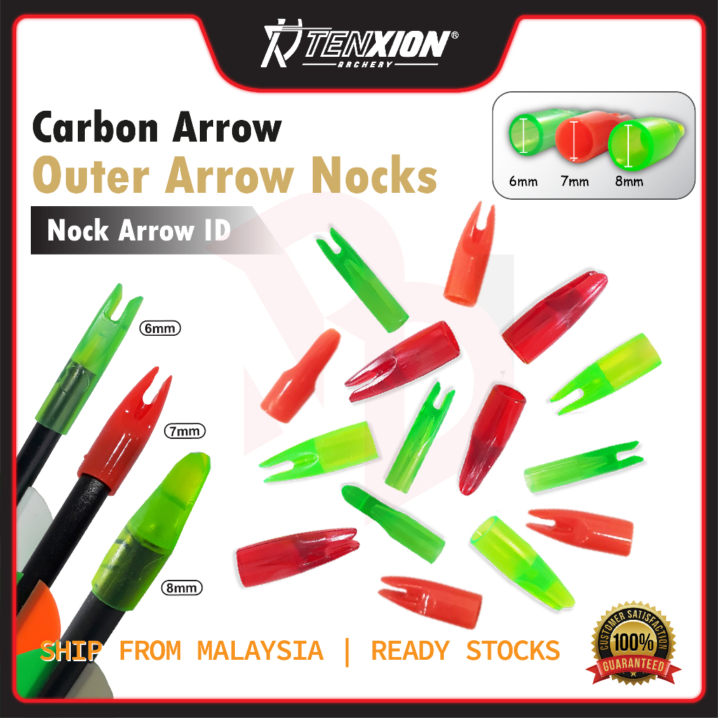 TenXion Archery 1PCS Fiberglass Arrows Outer Nock Plastic ID 6 7 8MM