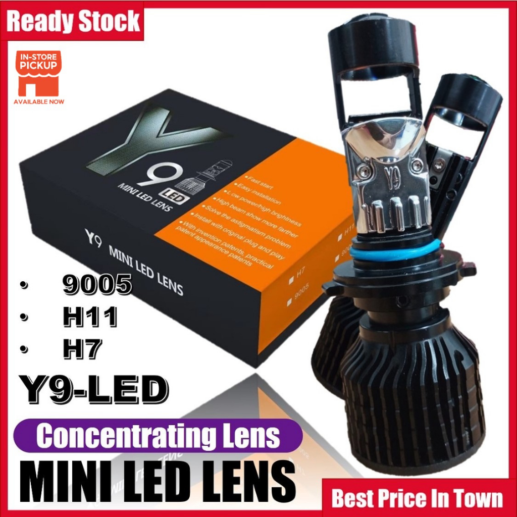 Y9 led car light lens led headlight RHD fish eye mini headlight lens H7