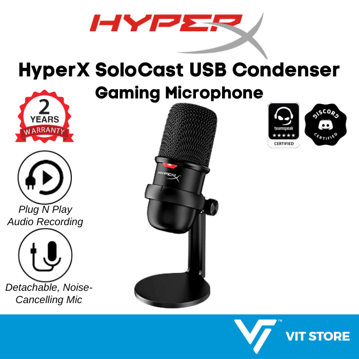 HyperX SoloCast USB Condenser Gaming Microphone (PC, Laptop, PS, 2Y