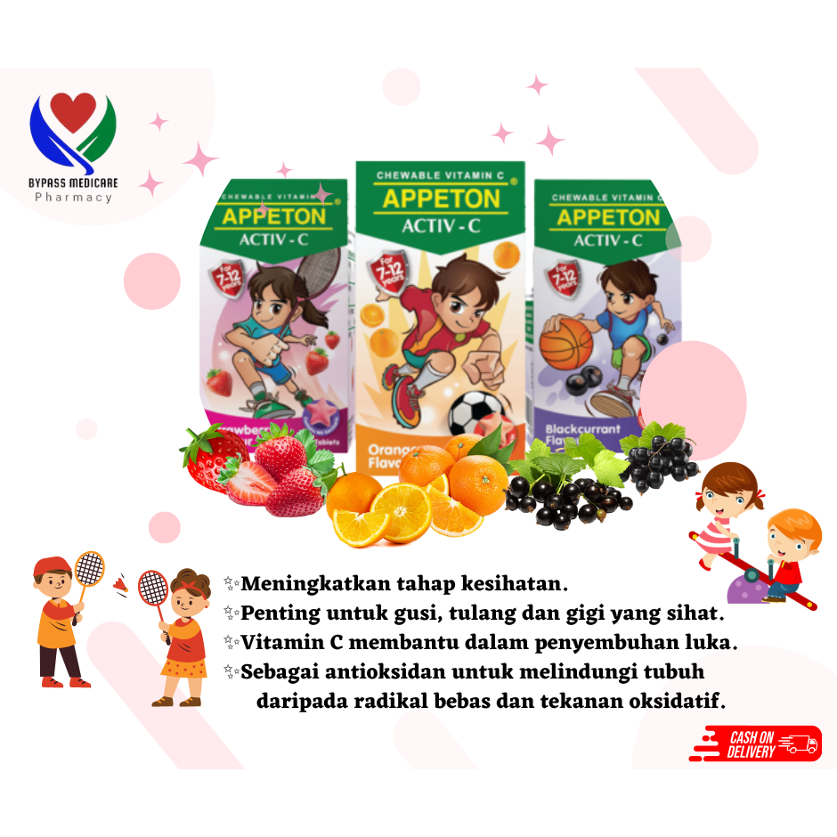 APPETON ACTIV-C Vitamin C untuk Kanak-kanak (7-12 tahun) | Shopee Malaysia