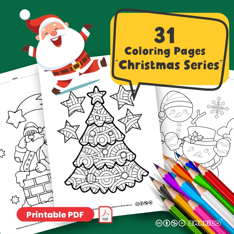 [ Soft Copy/ PDF ] Christmas Coloring Pages For Kids | E-Buku Mewarna ...