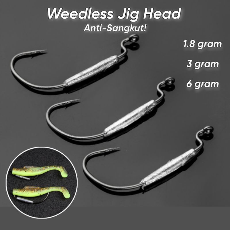 Strike!🔥1PC Soft Plastic Jig Head Weedless Worm Hook For Soft Lure Mata