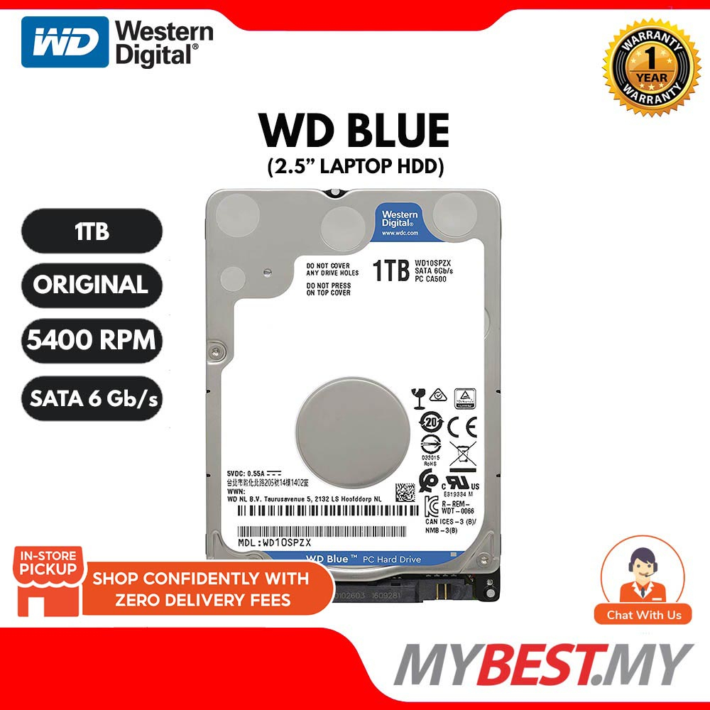 WD 1TB LAPTOP HARDISK WESTERN DIGITAL BLUE 1TB 2.5" 5400rpm HDD