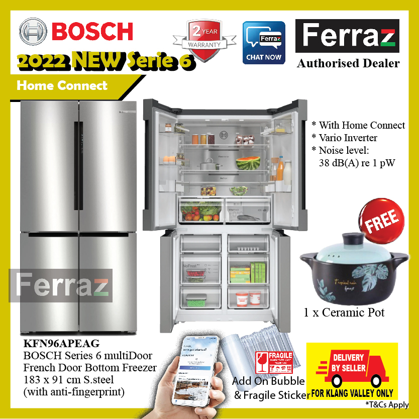 Bosch KFN96APEAG 4 Door Fridge With Bottom Freezer 605L Inox / Bosch