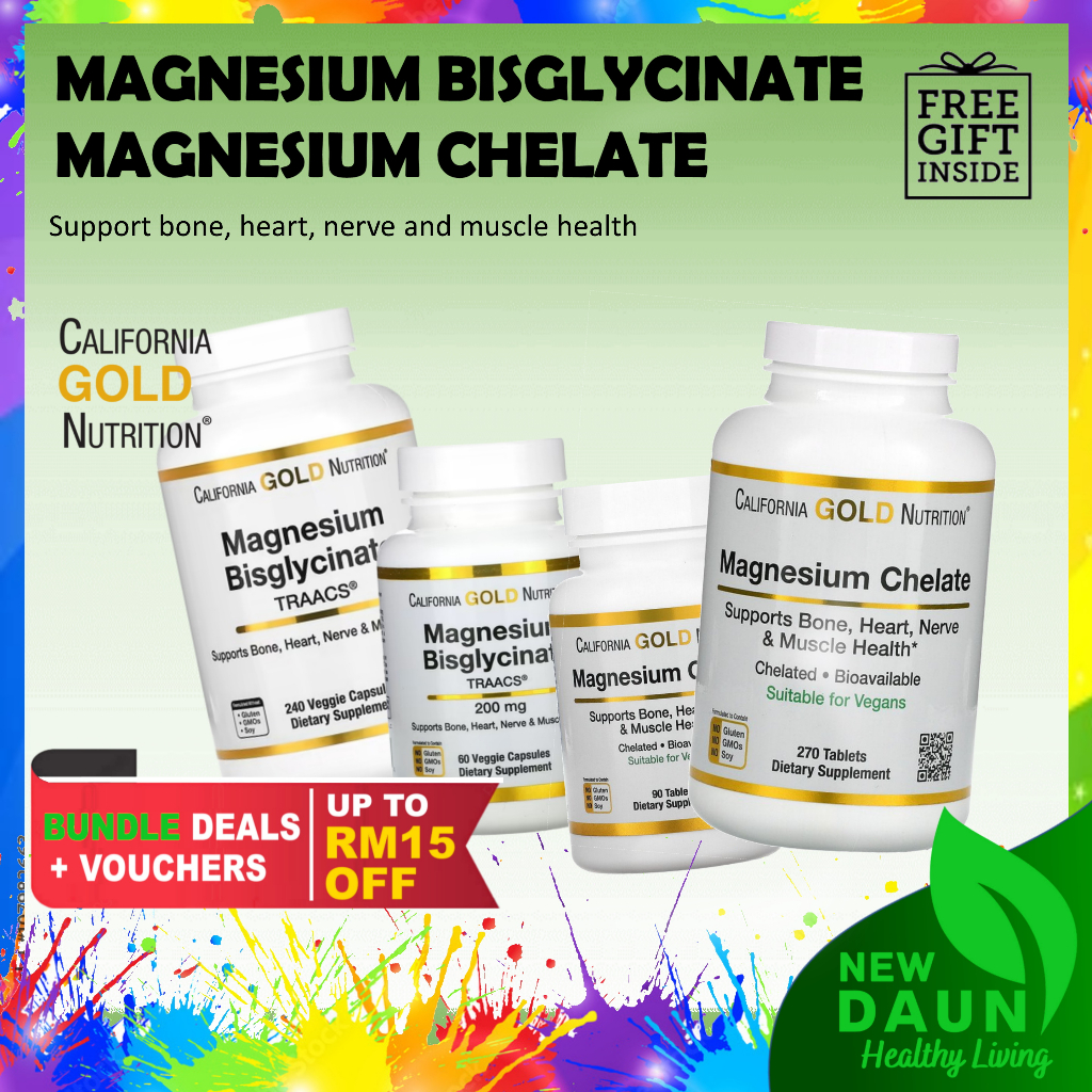 [OriUSA][ReadyMY] California Gold Nutrition, Magnesium Chelate Magnesium Bisglycinate Bones