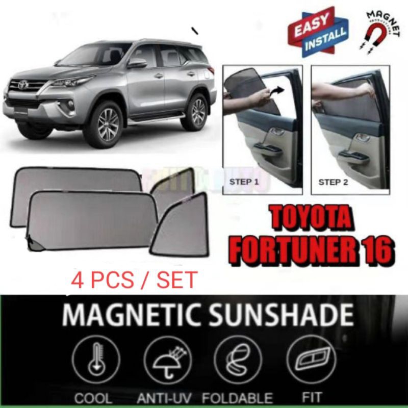 Toyota Fortuner 2016-2019 Magnetic Sunshade - 6 Pcs 