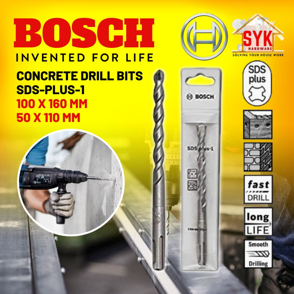 SYK BOSCH SDSPLUS1 Drill Bit Masonry & Concrete Drill Bit Drill Accessories Mata Drill Konkrit