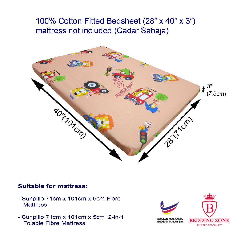 Baby Playpen Mattress Fitted Bedsheet 100 Cotton (71cm x 101cm) HA431