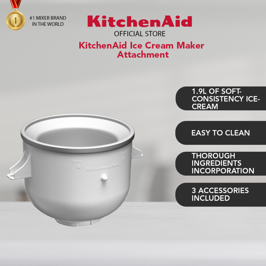 KitchenAid Attachment Ice Cream Maker KICA0WH Shopee Malaysia