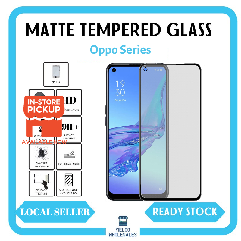 OPPO Tempered Glass Screen Protector 9D MATTE Reno6/A95/A76/Reno7/A96/Reno8/A17/A78/8T/A98/A58