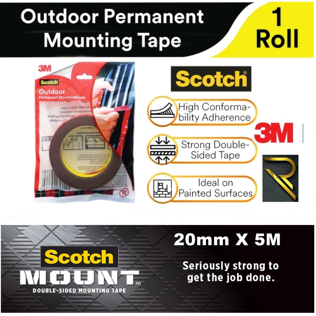3M Scotch Outdoor Permanent Mounting Multipurpose Weather Resistant