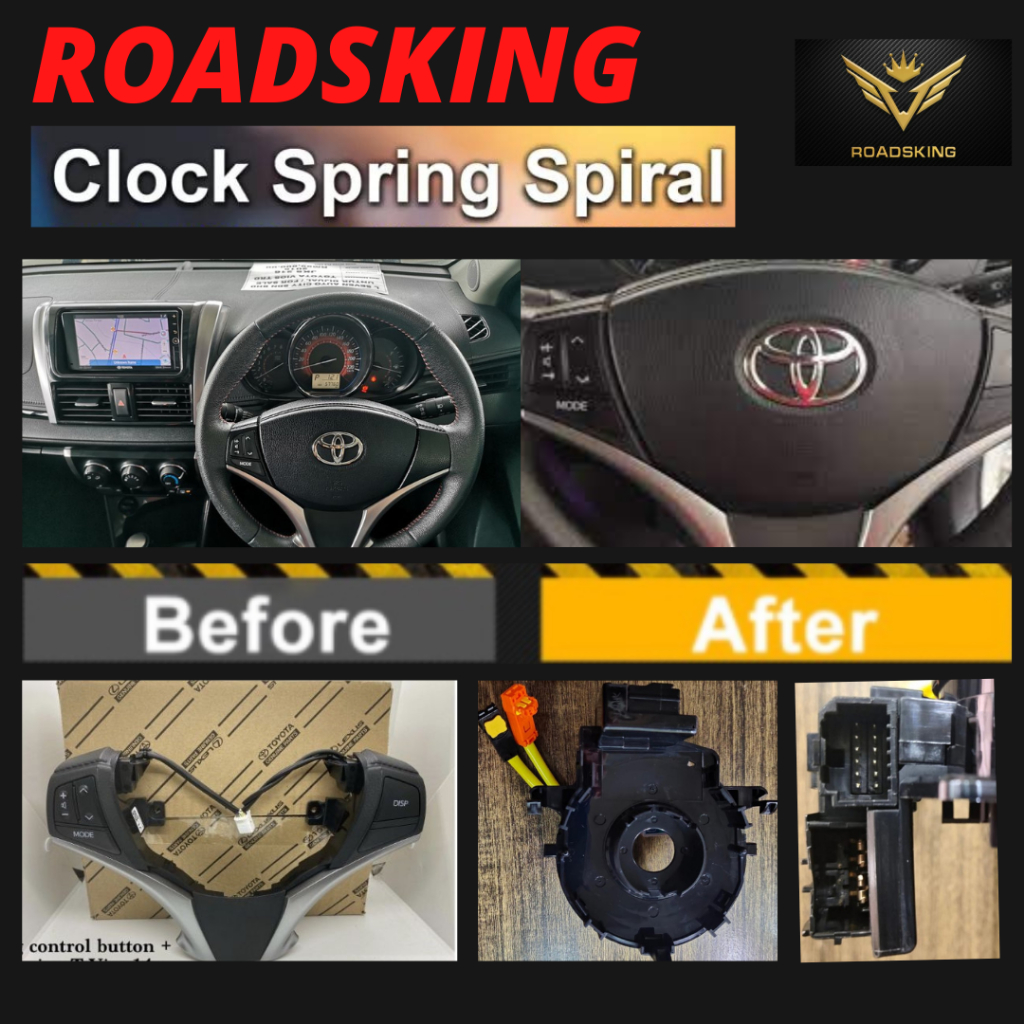 TOYOTA VIOS STEERING WHEEL CONTROL WITH CLOCK SPRING FACELIFT NCP150