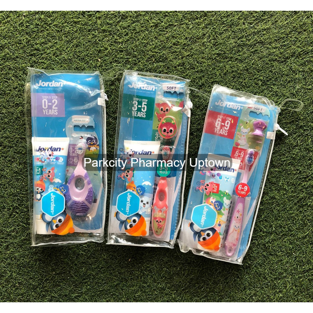 Jordan Kids Toothbrush + Toothpaste Pouch Set (Step 1 (0-2 years ...