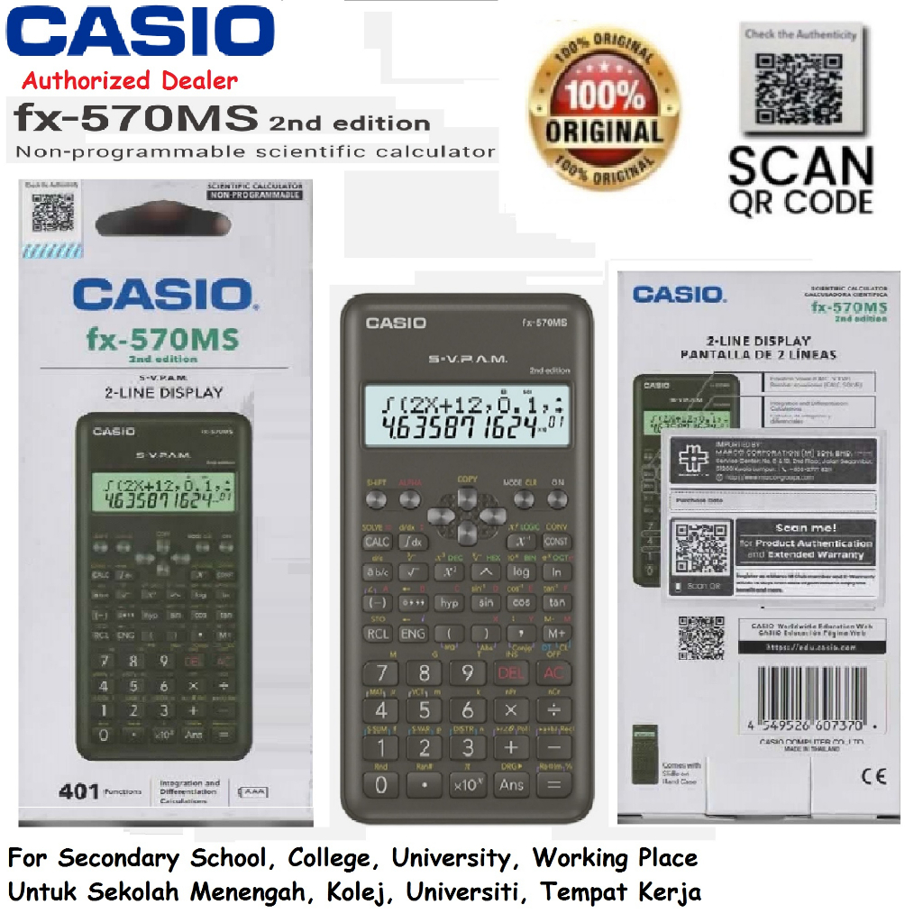 Casio Scientific Calculator FX-570MS 2nd Edition Second Edition ...