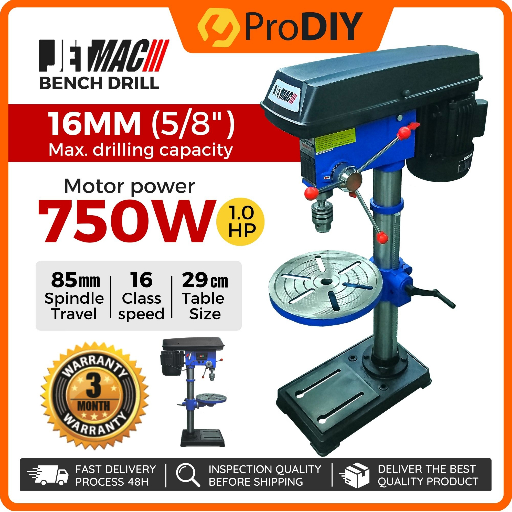 PRODIY JETMAC EMDB1675 750w Bench Drill Press Machine Bench Drill