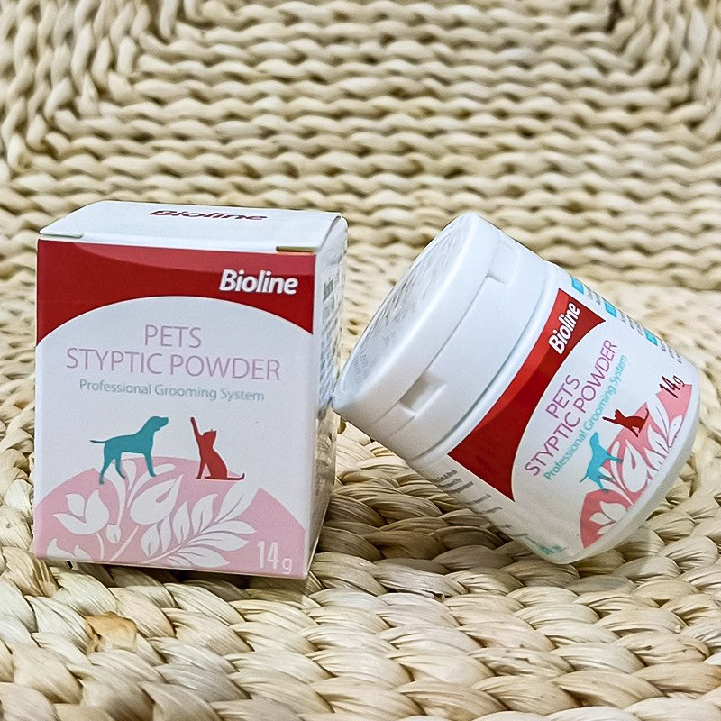 Bioline Pet Styptic Powder 14g (Stop Bleeding) Dog Cat Bird Rabbit