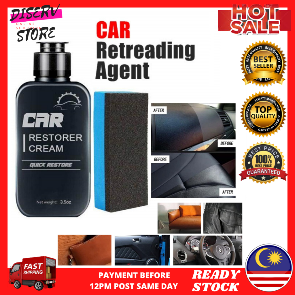 Restore Polish Car Cream Wax Plastic Rubber Pengilat Getah Plastik