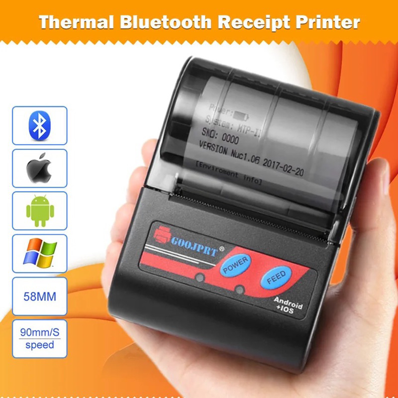 GOOJPRT MTP2 Receipt Machine Portable Printer Wireless Bluetooth Thermal Printer With USB Port