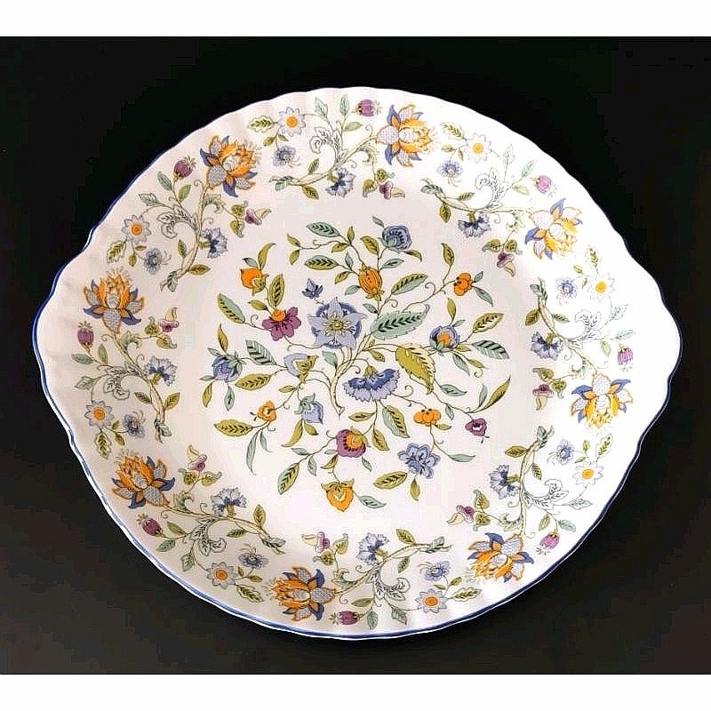 Minton 🇬🇧 L31cm Made in England Haddon Hall Blue Large Handled Serving Platter Shopee Malaysia