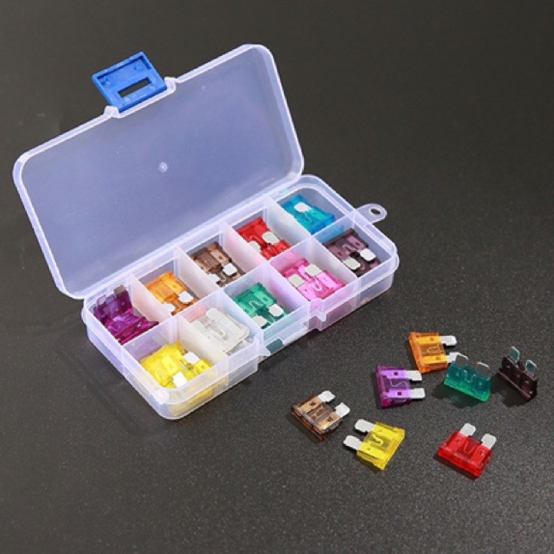 🌟50pcs🌟3A-35A car fuse fius set box normal medium size fius kereta ...