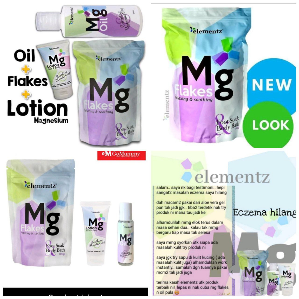 Elementz Magnesium Trial Set [ Magnesium Oil Magnesium Flakes