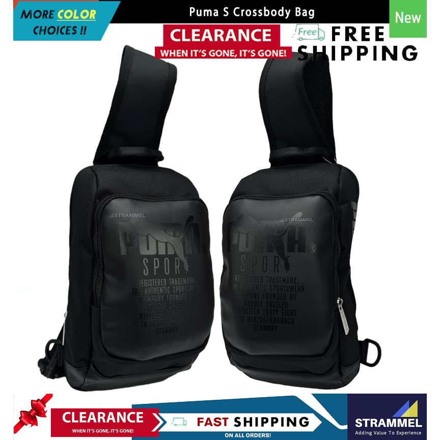 [100 Authentic] Puma S Crossbody Bag Black Shoulder Bag Backpack Sling