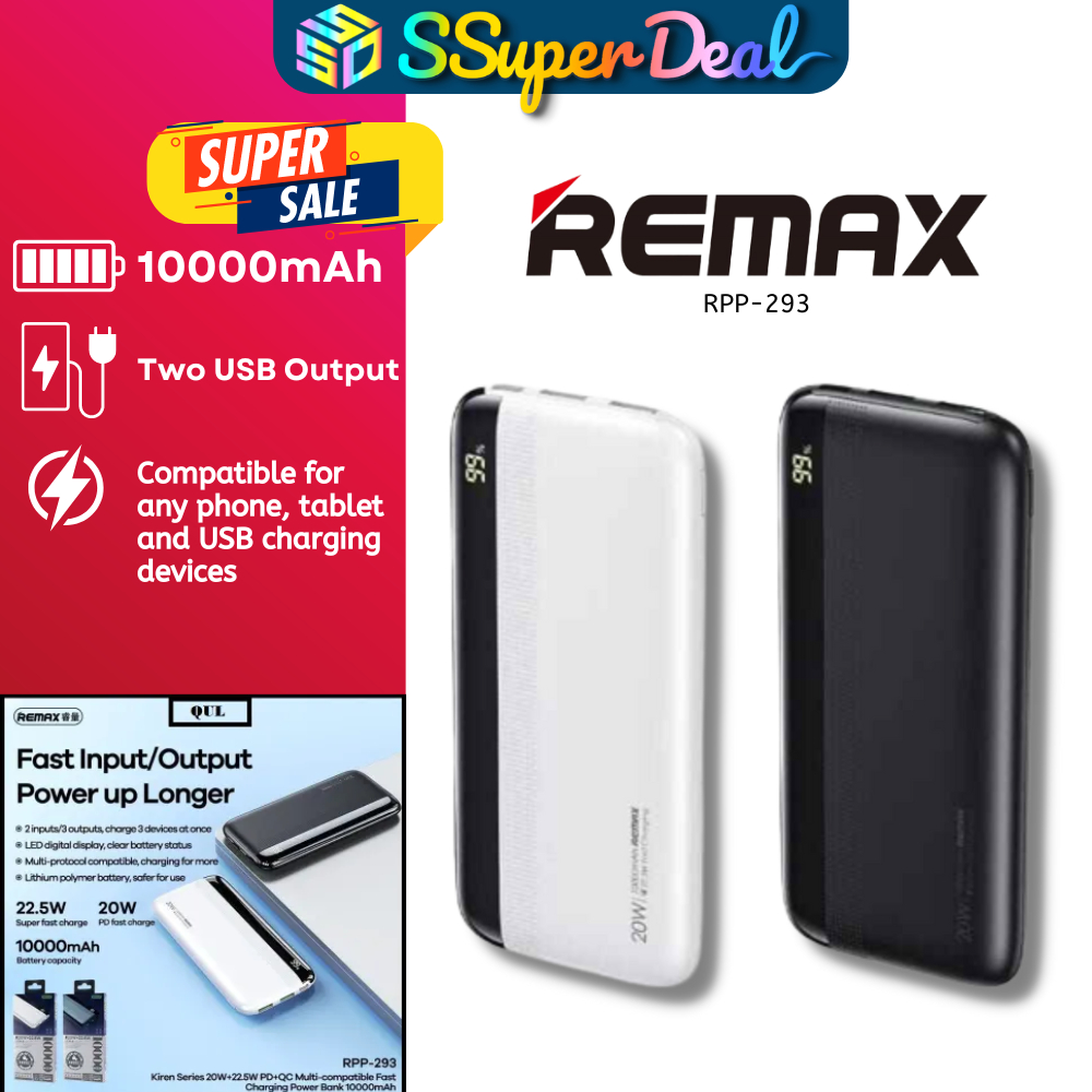 Remax Kiren Series RPP-293 20W+22.5W PD+QC Multi-compatible Fast ...