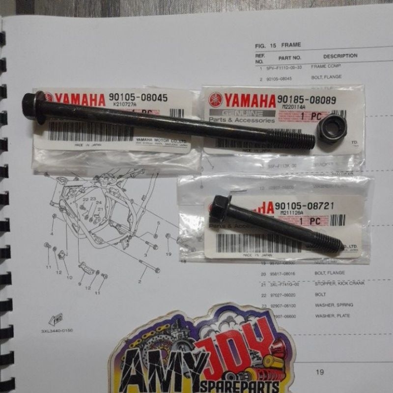 RXZ SHAFT ENJIN DEPAN ORIGINAL + NUT ORIGINAL + SHAFT BAWAH ORIGINAL ...