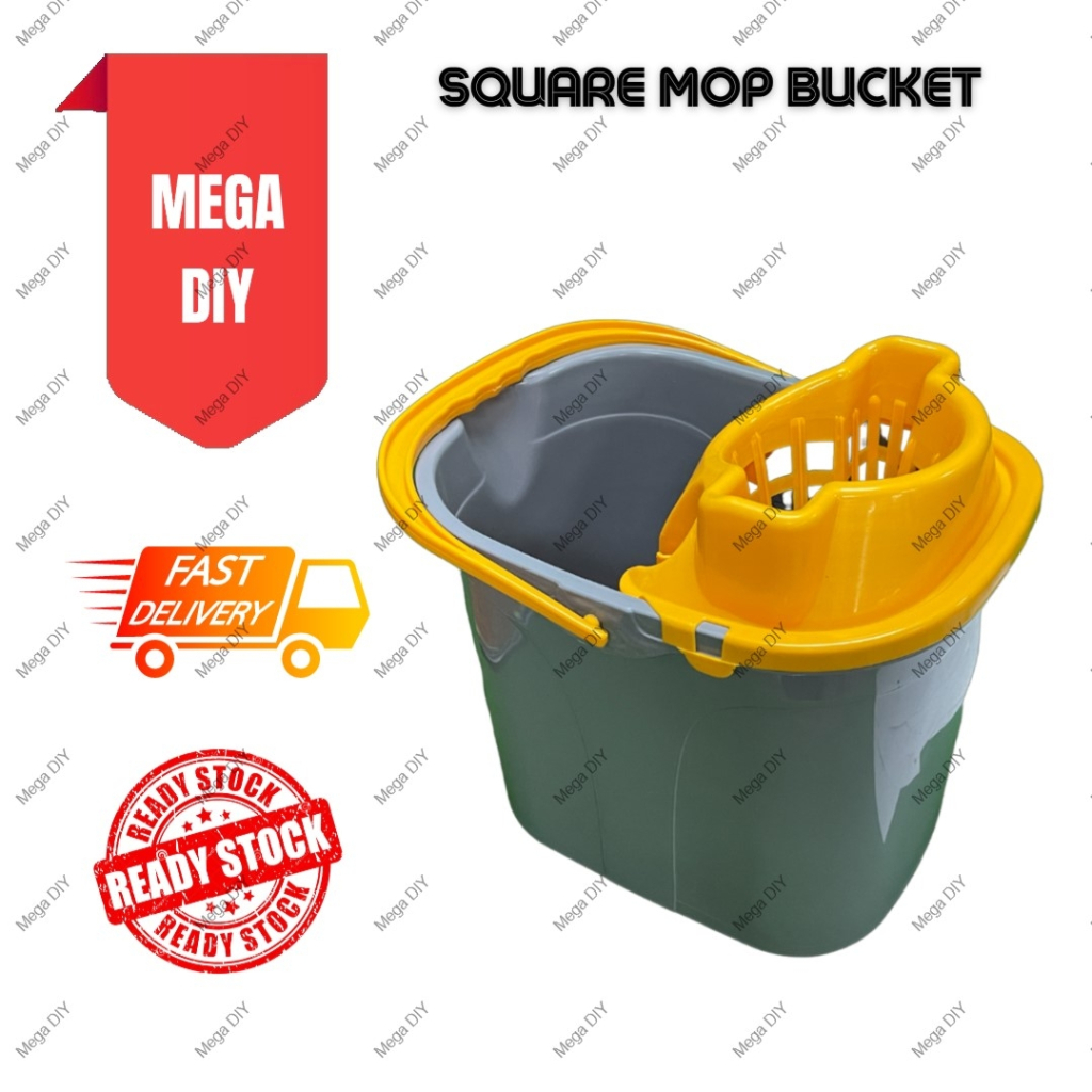 Plastic Mop Bucket With Wheel / Mop Pail With Wheels / Bekas Plastik