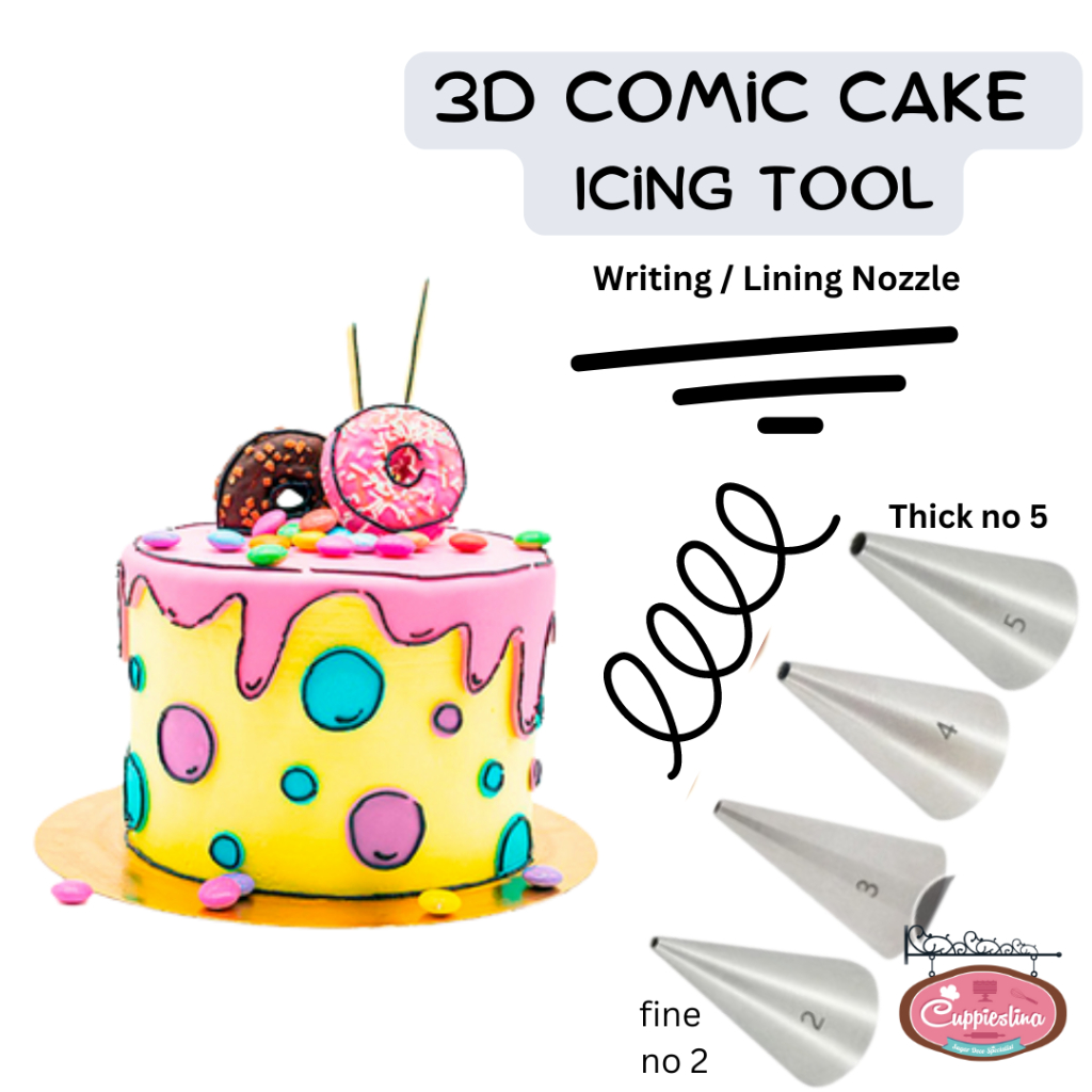 Nozzle: Round,Small writing cake nozzle,buttercream, royal icing, bento ...