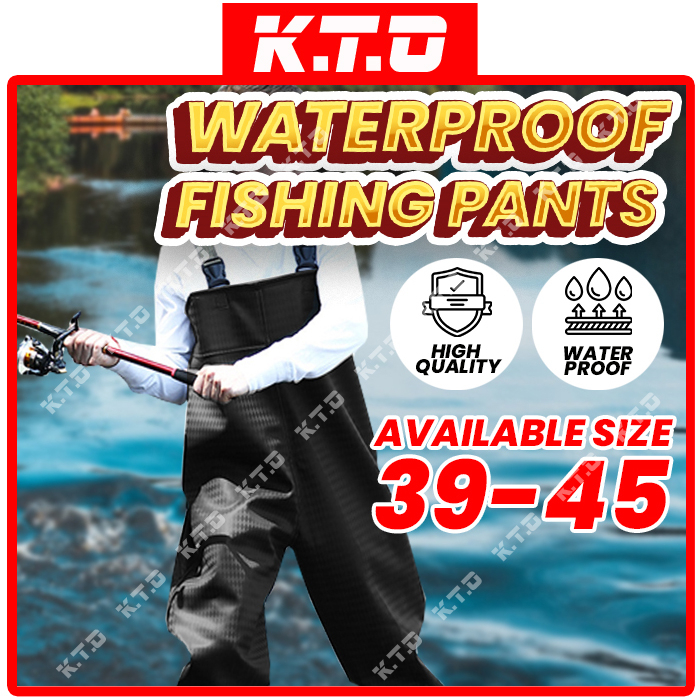 PVC Waterproof Wader Fishing Pants Shoes Raincoat Waist Wader With