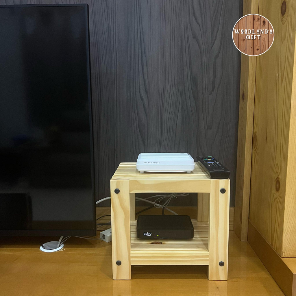 Solid wood MUJI style WiFi Shelf Rack/TV router rack (Self-assembly ...