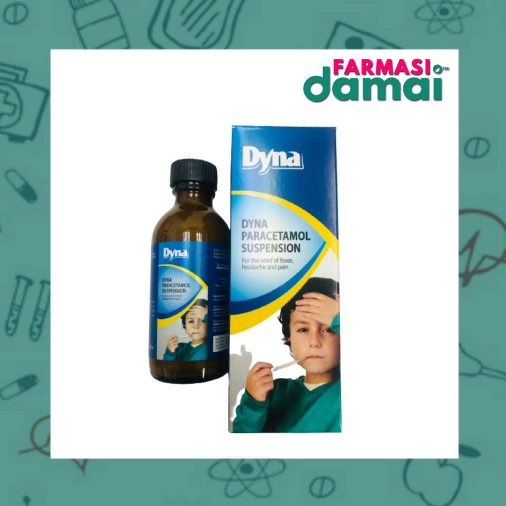 DYNA PARACETAMOL 250 SUSPENSION 60ML (MILK & VANILA FLAVOR) Shopee