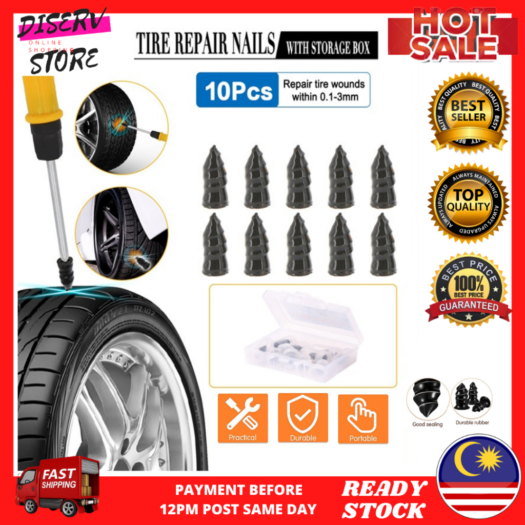 10pcs Cars Rubber Nails Vacuum Tyres Repair Nail Car Tyre Tools ...