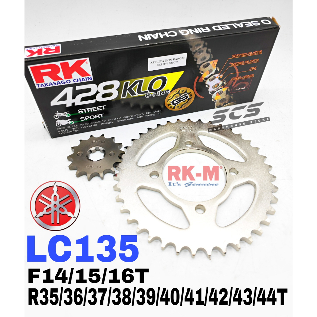 Rkm Sprocket Set Yamaha Lc135 V1 V8 Rantai Rk 428 Klo O Ring Chain