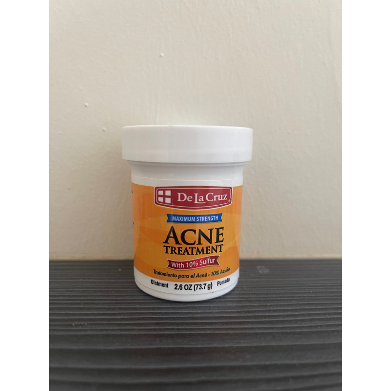 De La Cruz Acne Treatment Ointment with 10% Sulfur Maximum Strength 2.6 ...