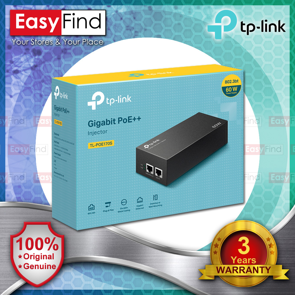 TP Link TL-POE170S PoE++ Injector Adapter with 2 Gigabit Ports | Shopee ...