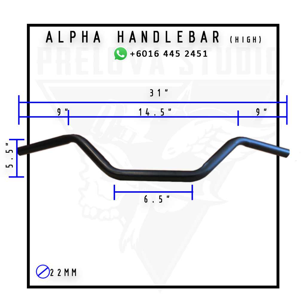 ( READY STOCK )Handlebar Alpha 22mm 7/8