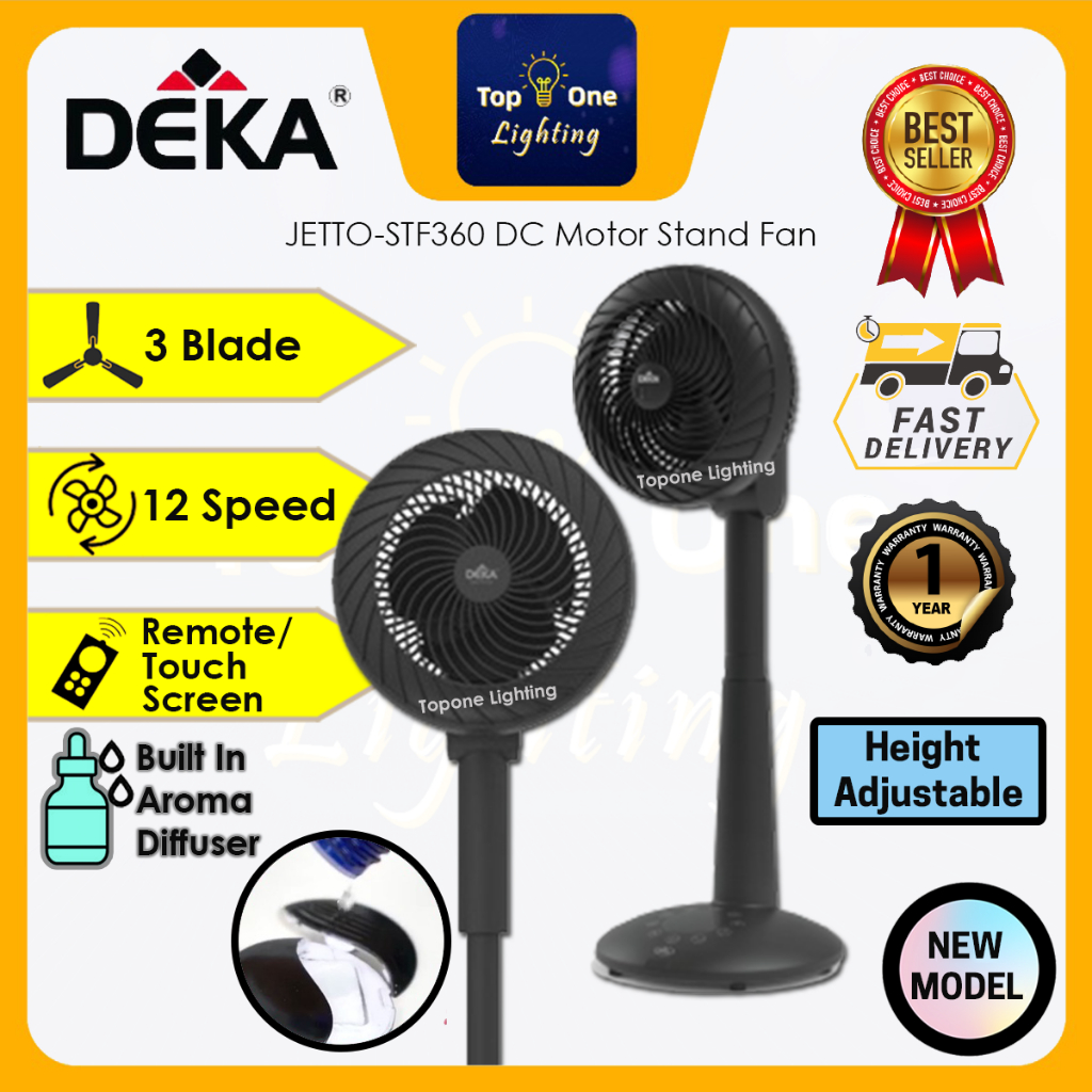🔥NEW🔥DEKA JETTOSTF360 DC Motor Stand Fan/Table Fan 6" 3 Blades Air